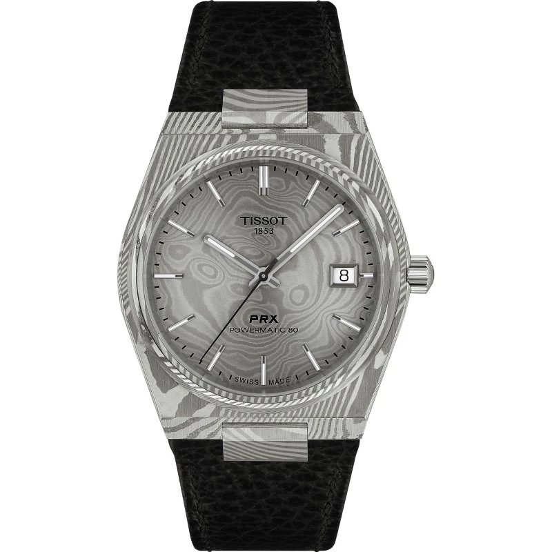 Tissot PRX Powermatic 80 Damasco 38mm Piel Negro
