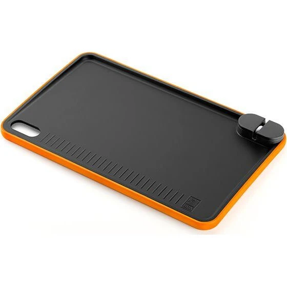 BRA A198011 Tabla de Cortar Rectangular con Afilador Negro y Naranja