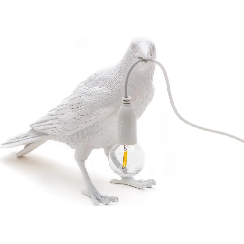 Seletti Bird Lamp Lámpara de Sobremesa Blanca con Diseño de Marcantonio