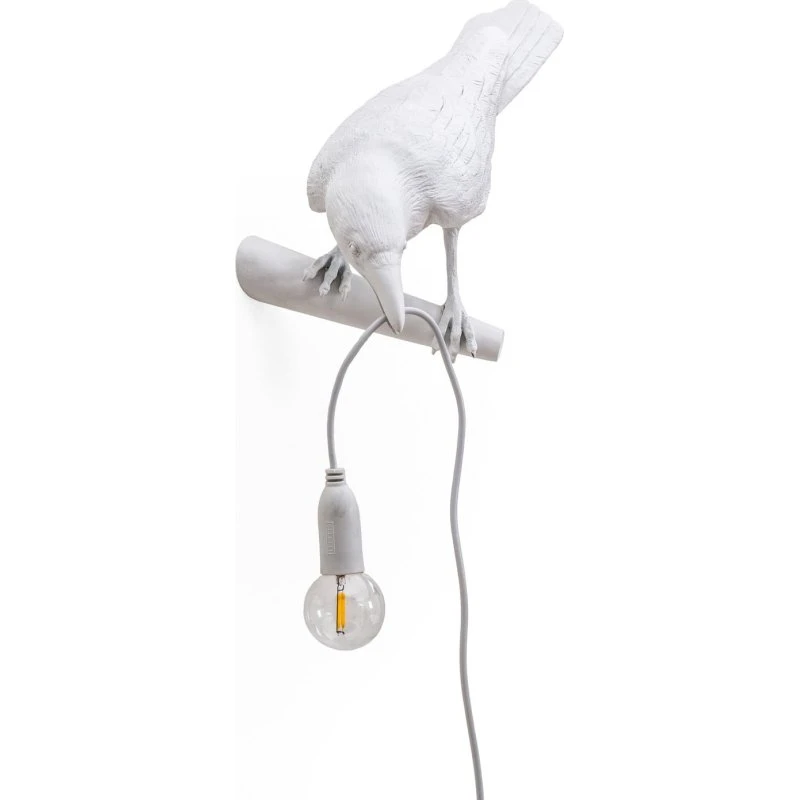 Seletti Bird Lamp Aplique de Pared Blanco - Mirando a la Izquierda