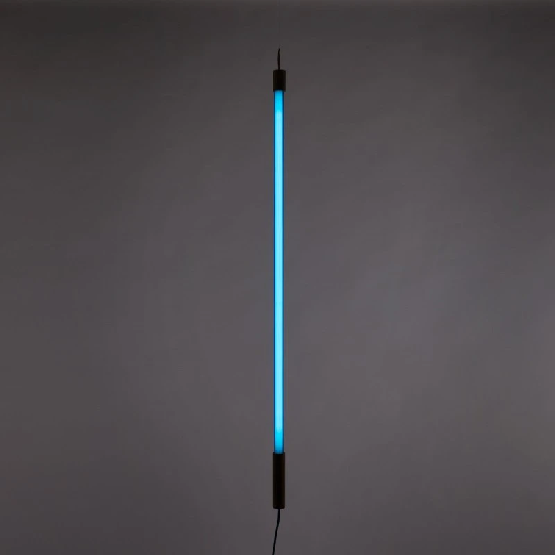 Seletti Lámpara LED Linea Azul con Detalles de Madera