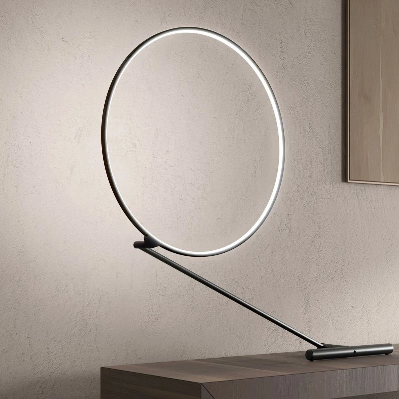 kdln Lámpara de mesa LED Poise negra con atenuador, 109 cm