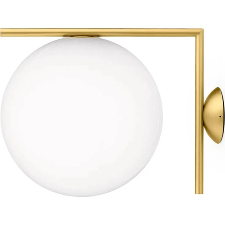 Flos Lámpara de Pared IC Lights C/W2 Latón Pulido y Opal