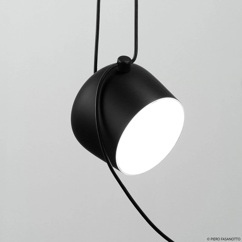 Flos Lámpara Colgante AIM Small Negra - Diseño de Aluminio