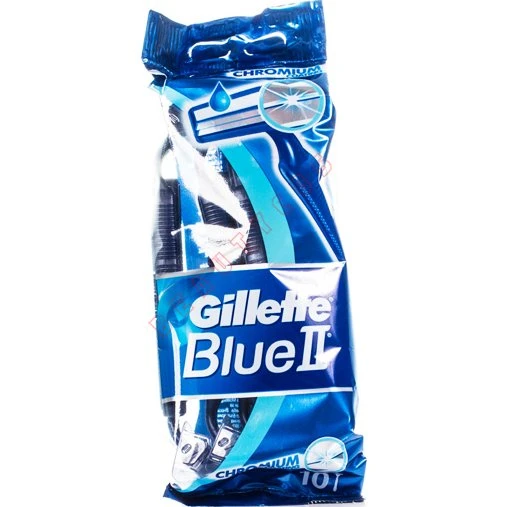 Gillette Blue II Chromium Maquinillas de Afeitar Desechables, 10 Unidades