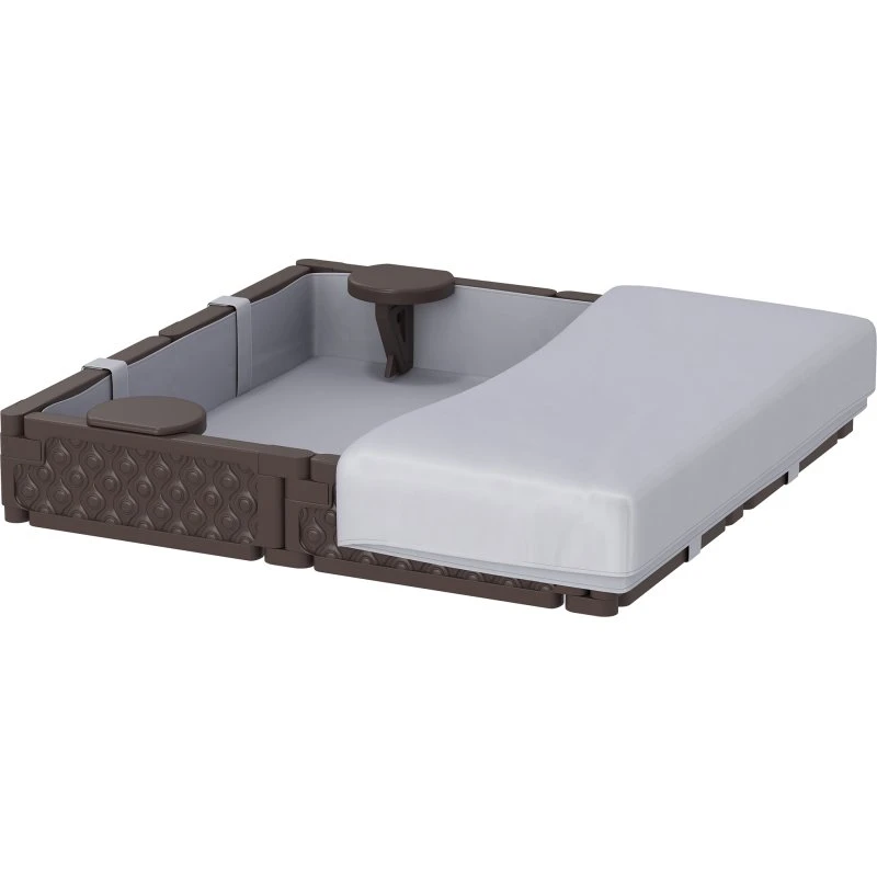 AIYAPLAY Arenero Cuadrado 119x119 cm con Cubierta y Asientos Marrón