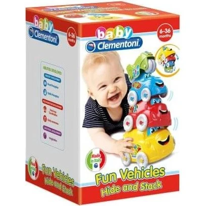 Clementoni Coches de Juguete Apilables - Set de 4 Vehículos