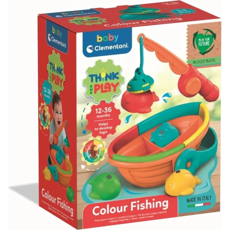 Clementoni Juego de Lógica de Pesca Magnética con Peces de Colores