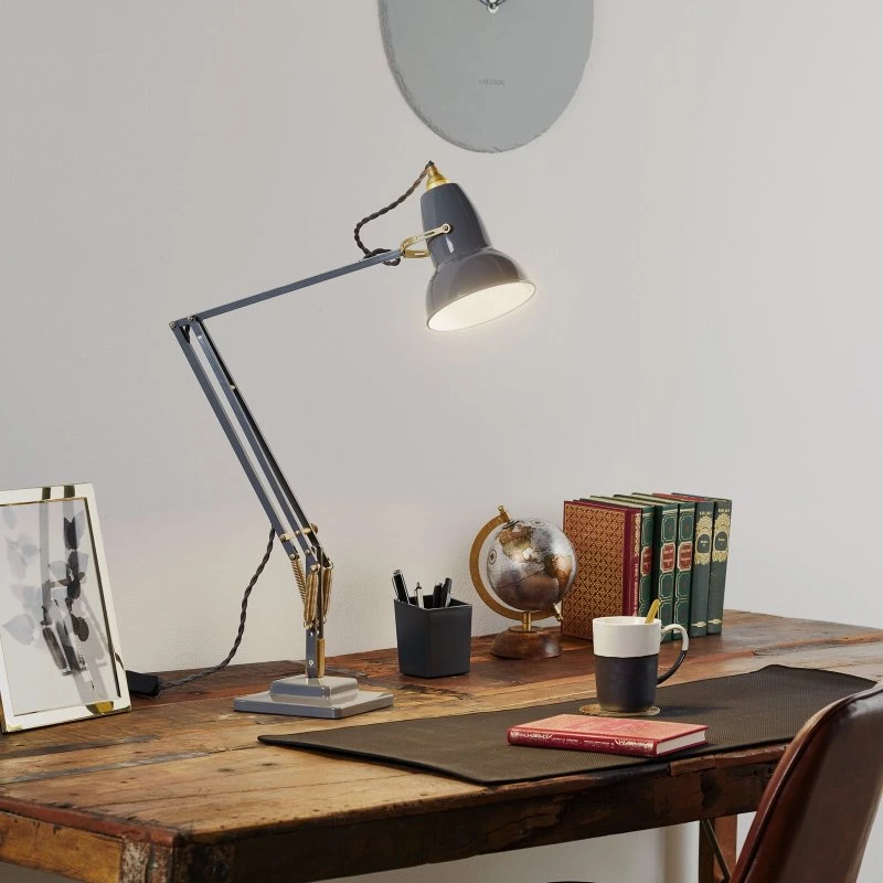 Anglepoise Original 1227 Lámpara de Mesa Gris y Latón