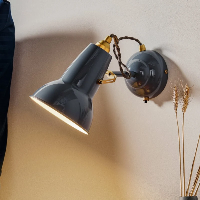 Anglepoise Original 1227 Brass Aplique de Pared Gris