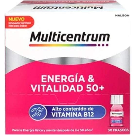 Multicentrum Energía Y Vitalidad 50+ Sabor Frambuesa 30 Frascos