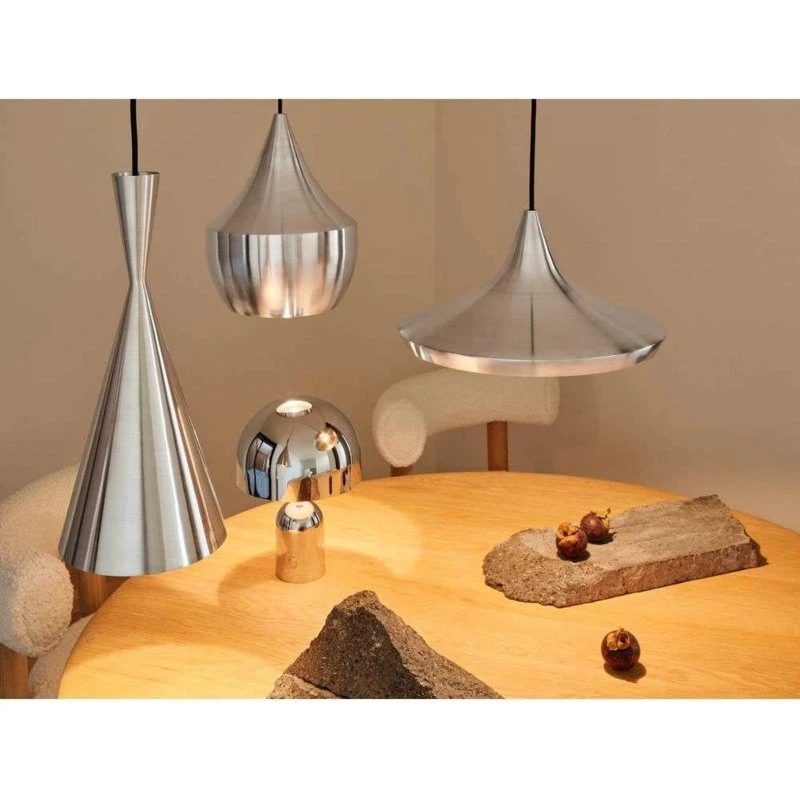 Tom Dixon Lámpara Colgante Beat Unbeaten Tall de Aluminio
