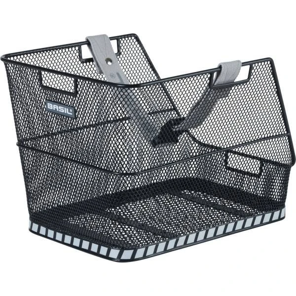 Basil Cesta Clásica Trasera Negra con Accesorios de Fijación