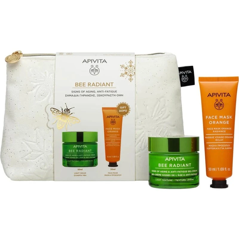 Apivita Bee Radiant Crema Textura Ligera 50ml + Mascarilla Naranja 50ml