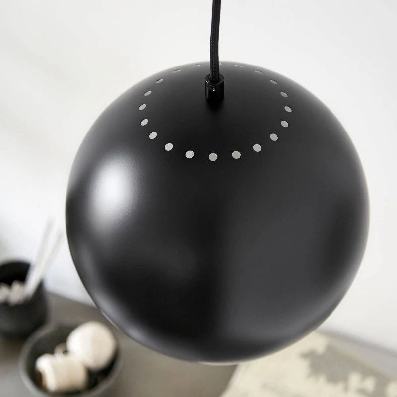 Lámpara colgante FRANDSEN Ball, Ø 25 cm, negro mate