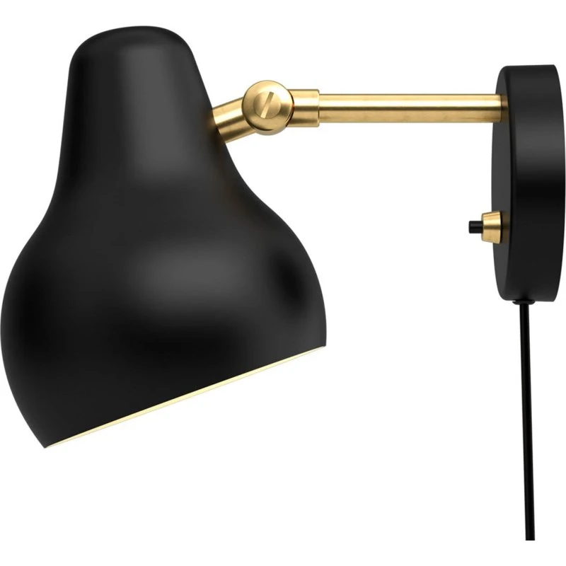 Louis Poulsen Aplique de Pared VL38 Negro con Latón Cepillado