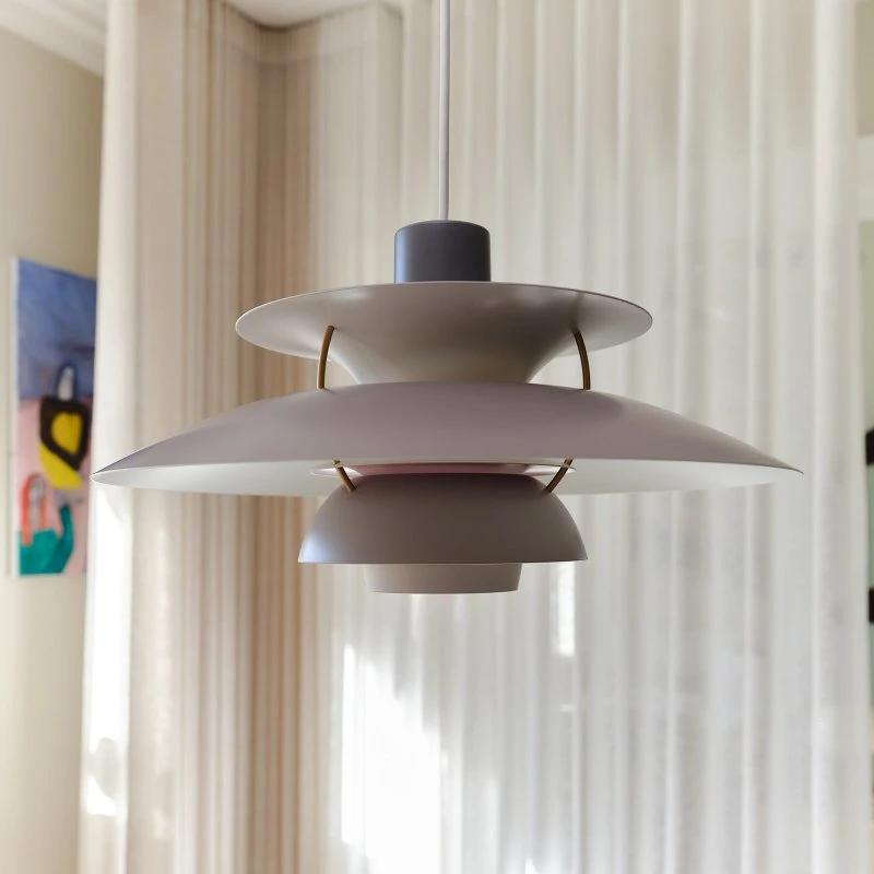 Louis Poulsen Lámpara Colgante PH 5 500 Gris - Diseño Escandinavo