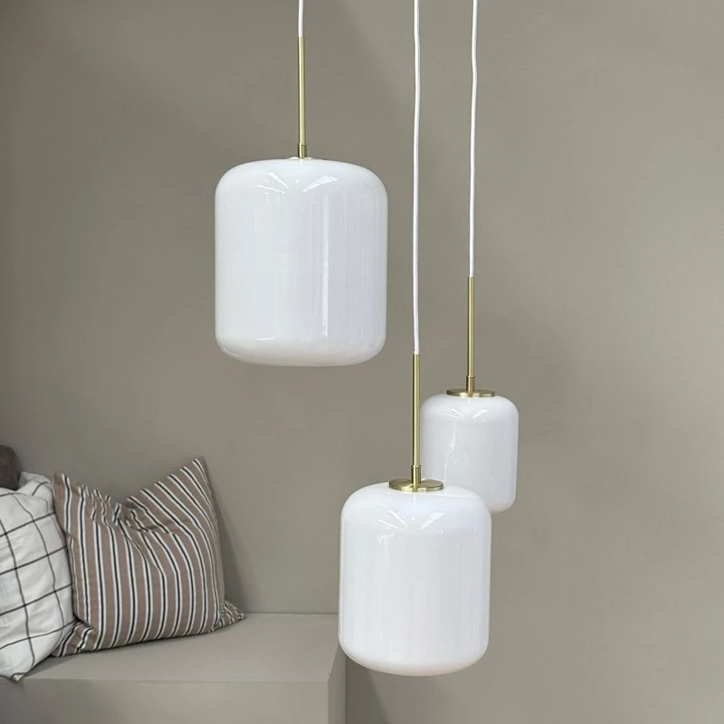Dyberg Larsen Lámpara Colgante Silvia 25 cm Ópalo y Latón