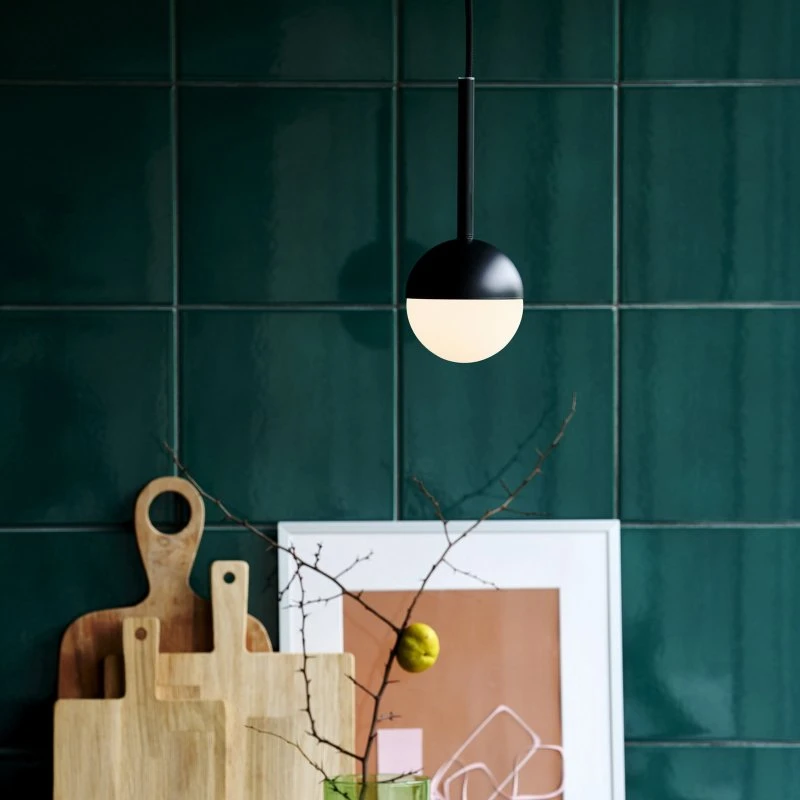 Nordlux Lámpara Colgante Contina Black/Opal - Vidrio y Metal