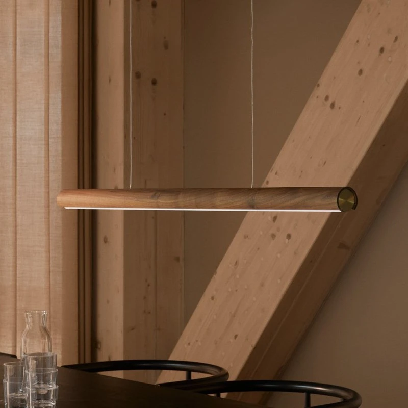 Nordlux Lámpara Colgante LED Akeno - Madera y Latón - Atenuable