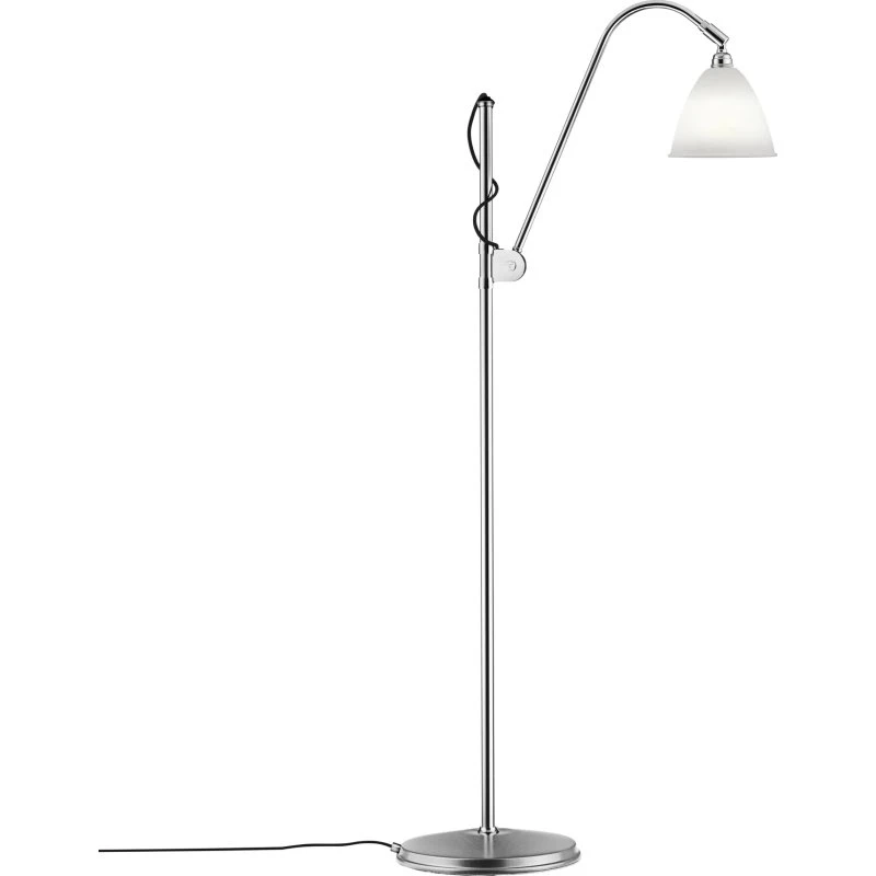 GUBI Lámpara de pie Bestlite BL3S de porcelana bone china y cromo