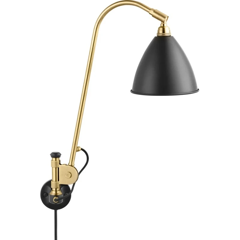 GUBI Lámpara de pared Bestlite BL6 Negro Carbón y Latón