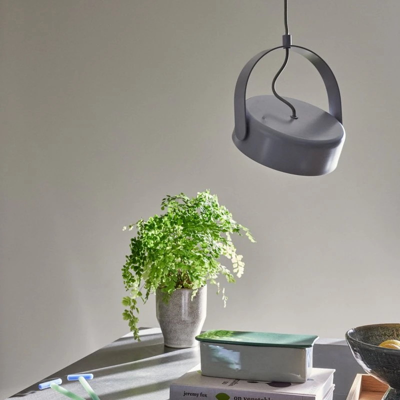 Hübsch Lámpara Colgante Stage Gris - Diseño Industrial de Metal