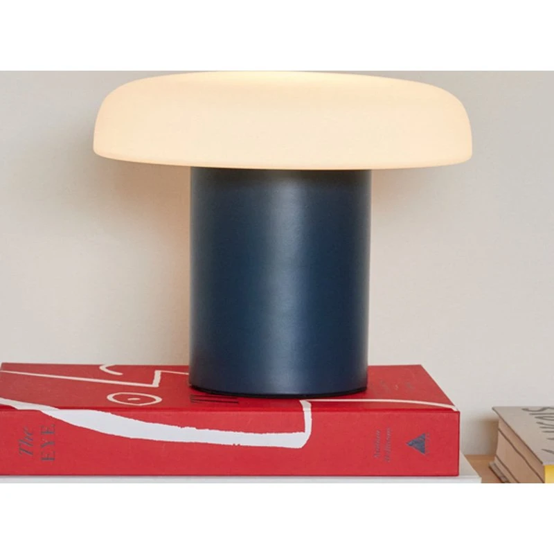 Ateliers Hübsch Lámpara de Sobremesa Azul Oscuro y Blanco