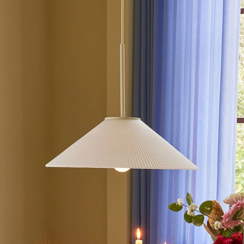 Hübsch Lámpara Colgante Solid Sand/White - Cristal Estriado