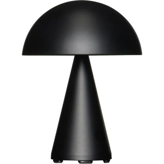 HÜBSCH Lámpara de mesa LED Mush Mini, negro mate, 20 cm