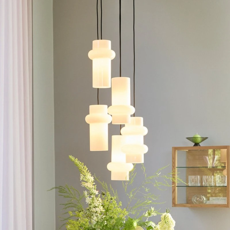 Hübsch Lámpara colgante Pilule Up, blanco brillante, Ø 15 cm