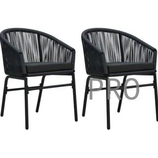 vidaXL Sillas de Jardín 2 Uds. Ratán Sintético Negro
