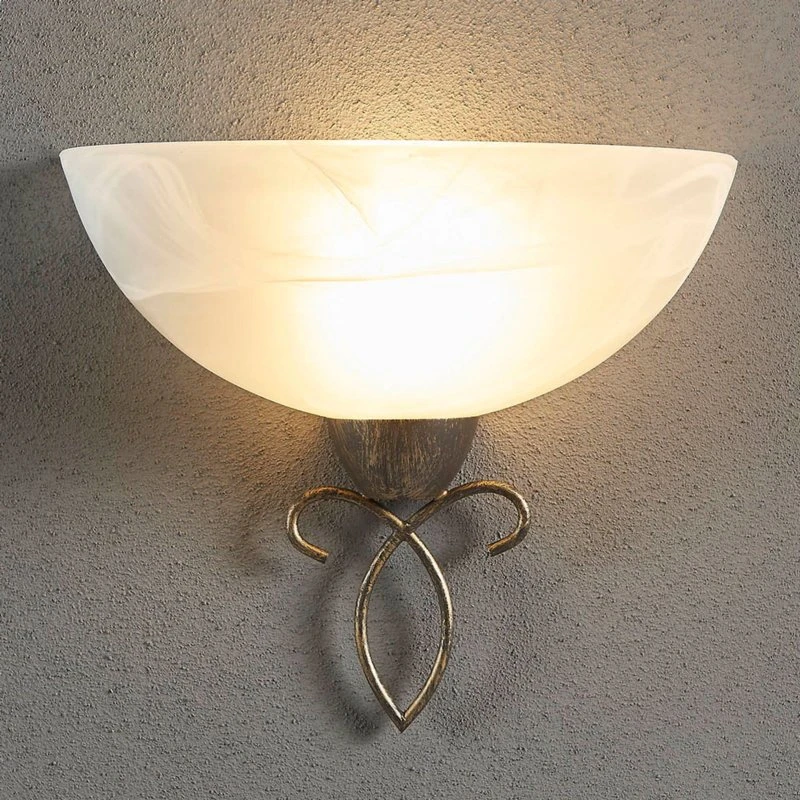 Lindby Aplique de Pared Mohija Alabastro y Oro Antiguo