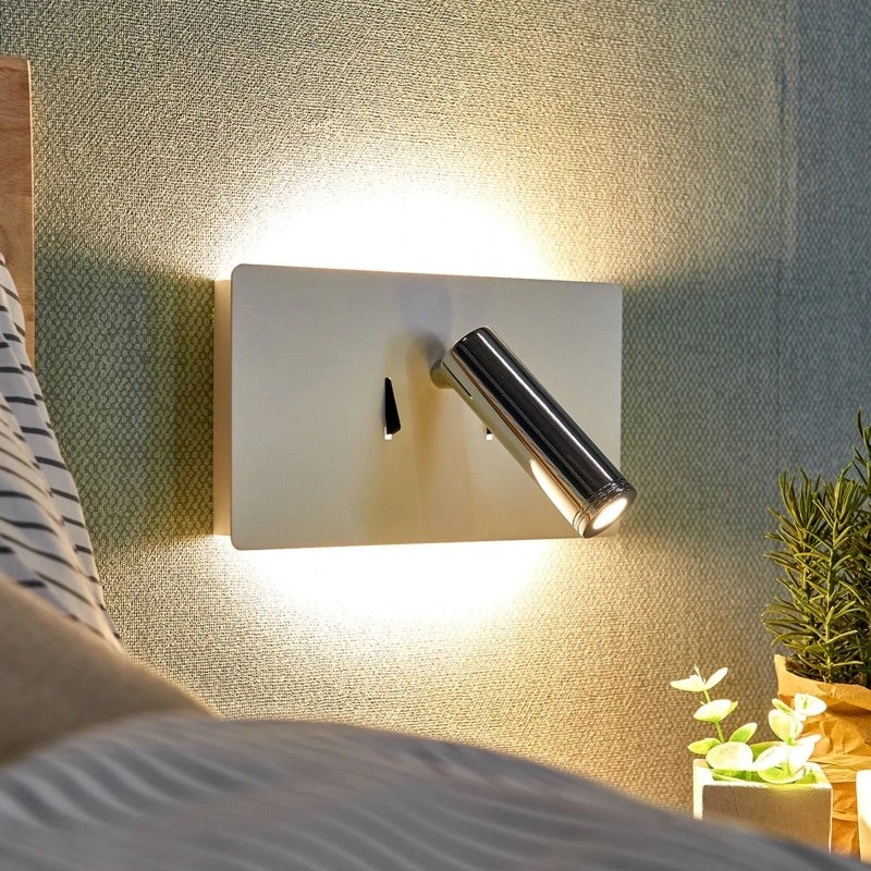 Lucande Elske Aplique de Pared LED Blanco con Brazo de Lectura