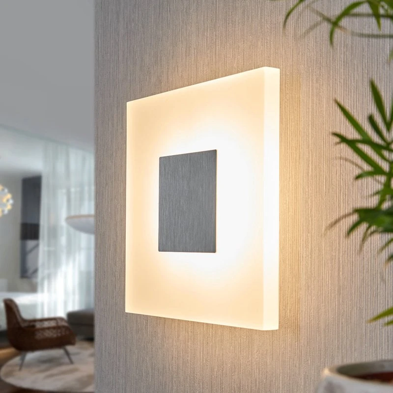 Lucande Aplique de Pared LED Berlind Opal/Silver