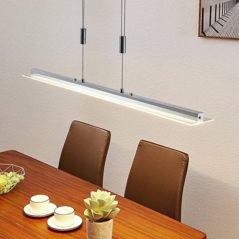 Lindby Lámpara Colgante LED Sladja Cromo y Cristal con Regulador