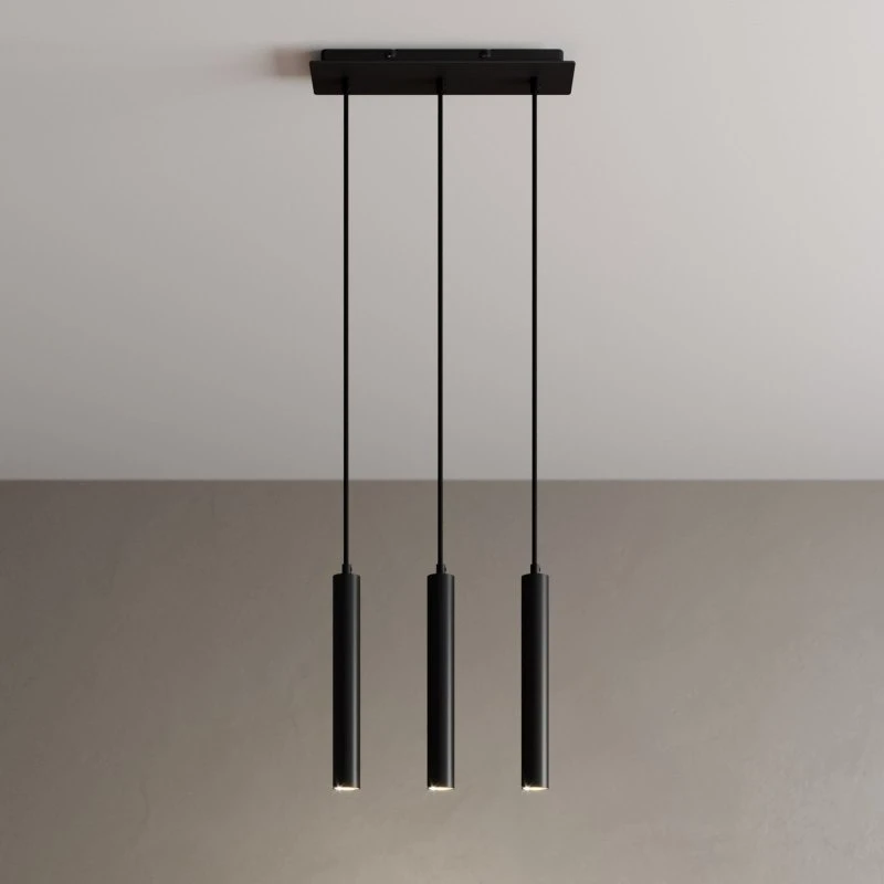 Arcchio Franka Lámpara Colgante 3 Luces Negra
