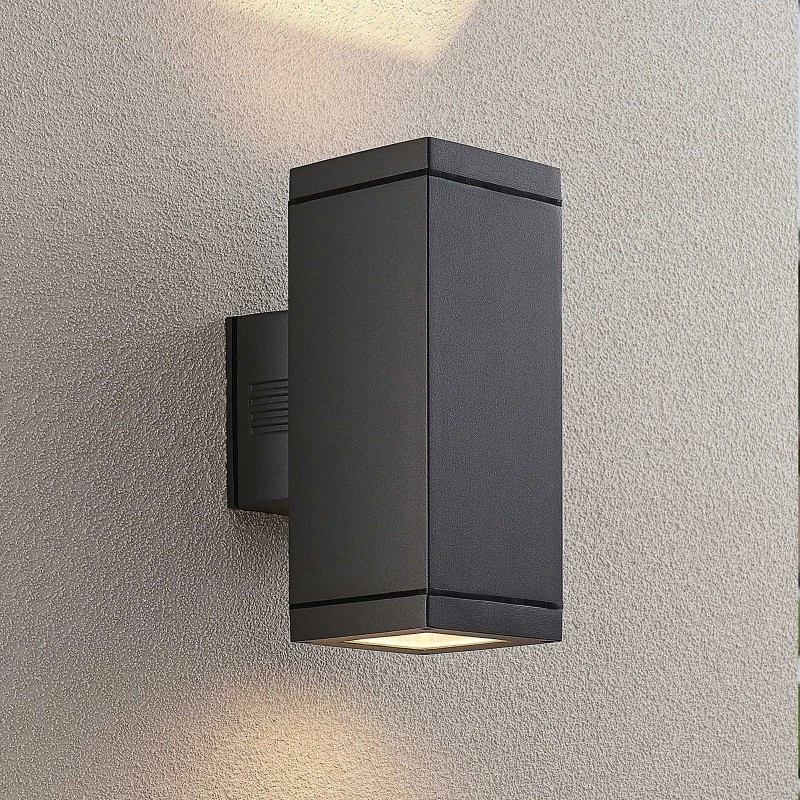 Lucande Stani Aplique de Pared Exterior Dark Grey - 2 Luces E27