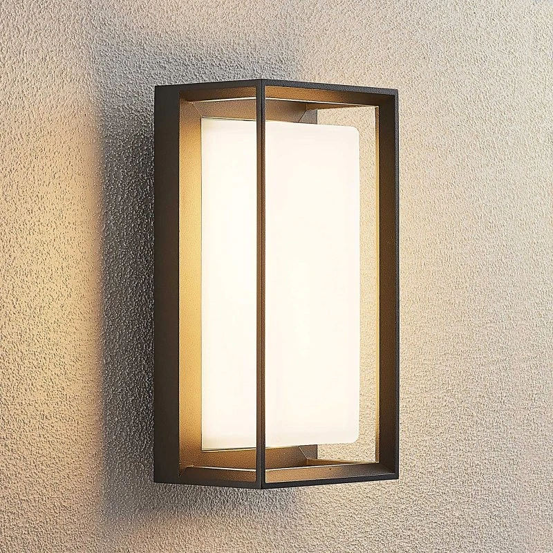 Aplique LED Exterior Arcchio Ismera Antracita/Ópal IP65