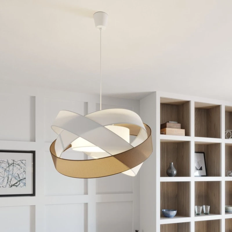 Lindby Lámpara Colgante Simaria - Marrón, Blanco y Gris