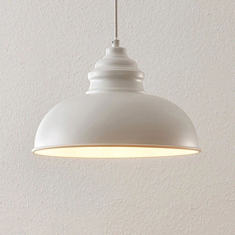 Lámpara Colgante Lindby Cliona Blanca Mate - Metal Ø 31 cm