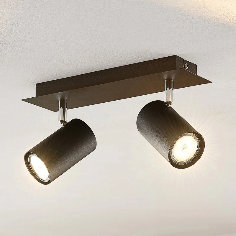 Lindby Joffrey Lámpara de Techo Moderna Negro - 2 Luces
