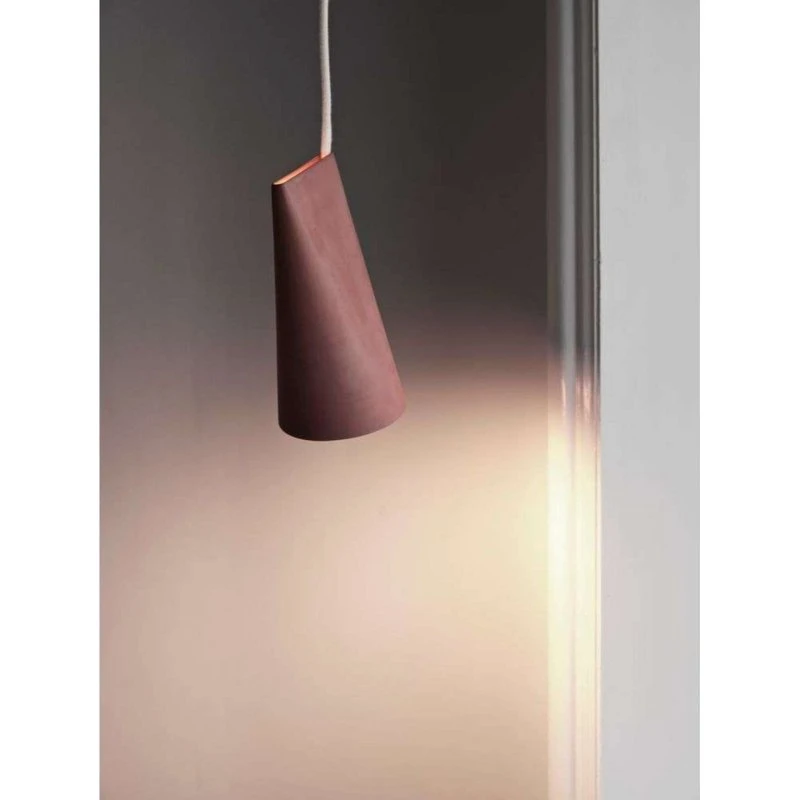 Moebe Lámpara Colgante Ceramic Narrow Terracotta y Madera