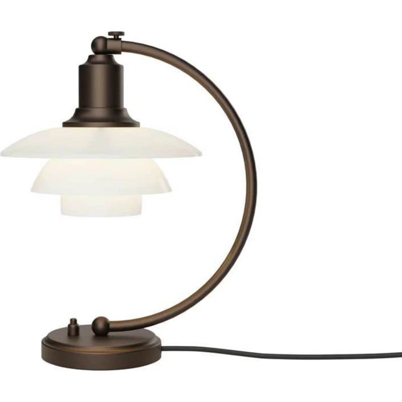 Louis Poulsen PH 2/2 Luna Lámpara de mesa Latón y Vidrio Opalino