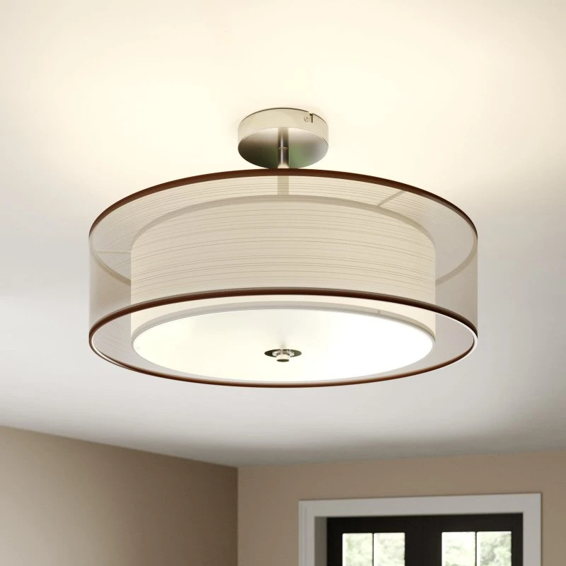 Lámpara de Techo LED Lindby Pikka Marrón y Blanco