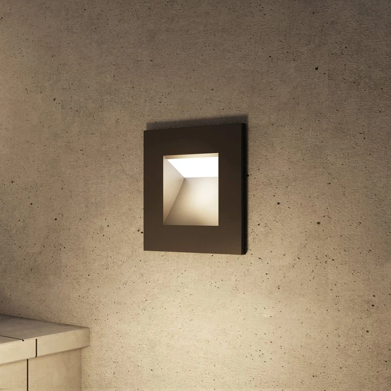 Zamo Arcchio Aplique de Pared Empotrado IP65 Negro