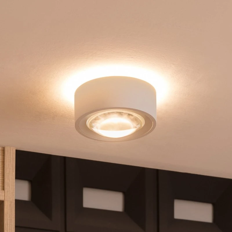 Lámpara LED de techo Arcchio Rotari, diseño redondo con lente de cristal