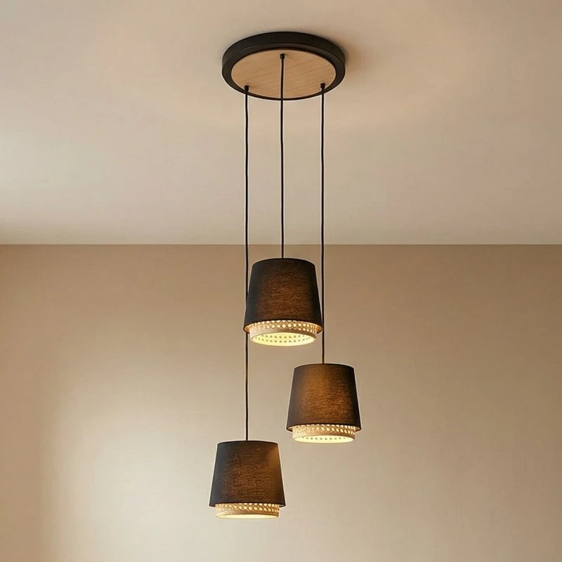 Lindby Ananya Lámpara Colgante de Metal y Madera - 3 Luces