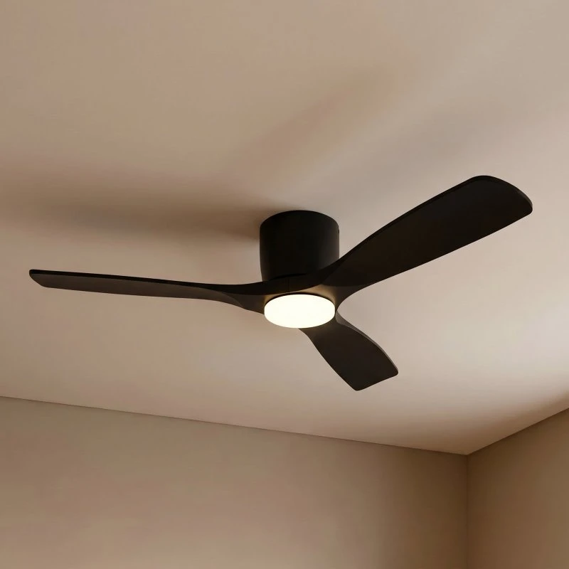 Lucande Moneno Ventilador de Techo LED Inteligente, Negro, CCT