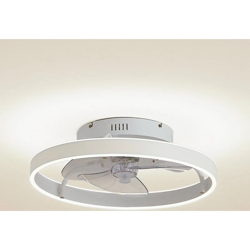 Ventilador de techo LED Momitu Lindby, blanco, aluminio, Ø 50 cm
